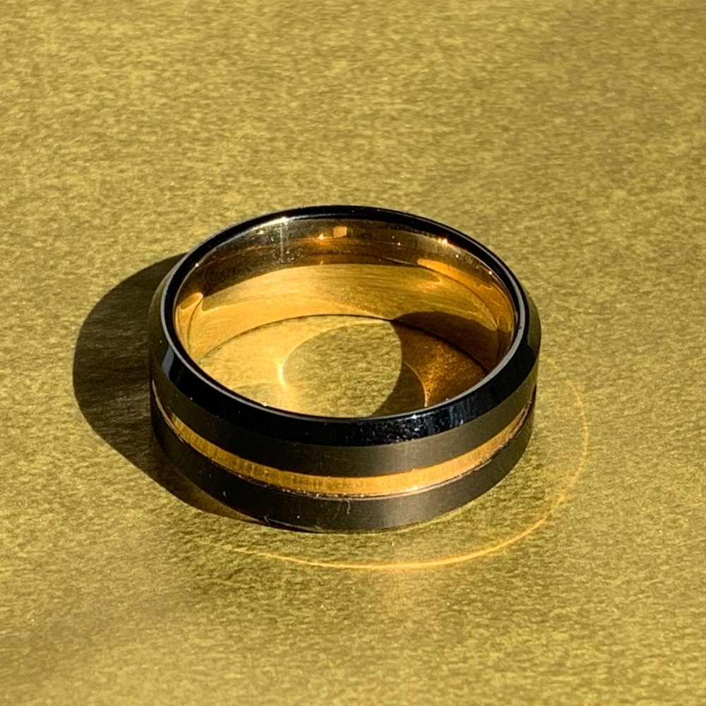 Black and gold wedding ring